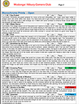 Judge's Sheet